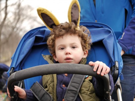 Kid with bunny ears at Easter Egg Hunt Session II